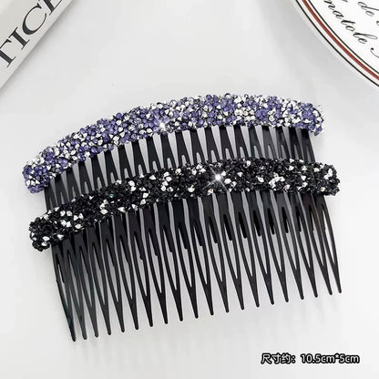 2026 New Sparkling Rhinestone Hair Comb, Loose Hair Organizer, Bangs Hair Clip, Frontal Side Hair Clip, Back-of-Head Comb