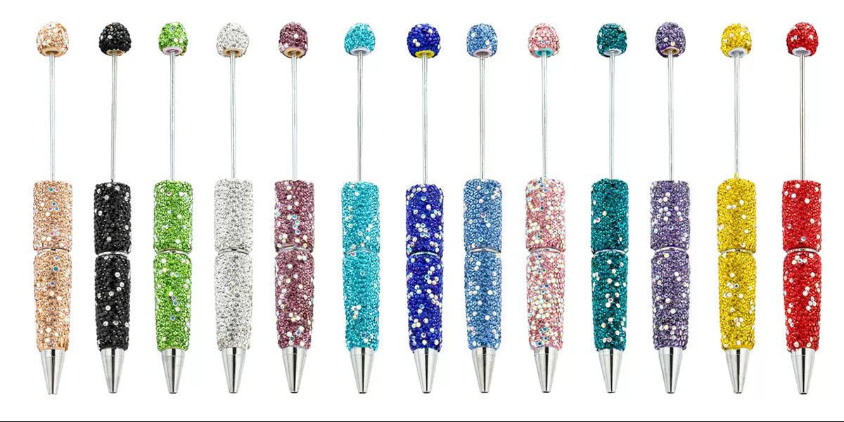 AB full diamond ballpoint pen diy cross-border creative beaded ballpoint pen cap with diamond heavy industry gift pen spot wholesale