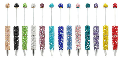 AB full diamond ballpoint pen diy cross-border creative beaded ballpoint pen cap with diamond heavy industry gift pen spot wholesale