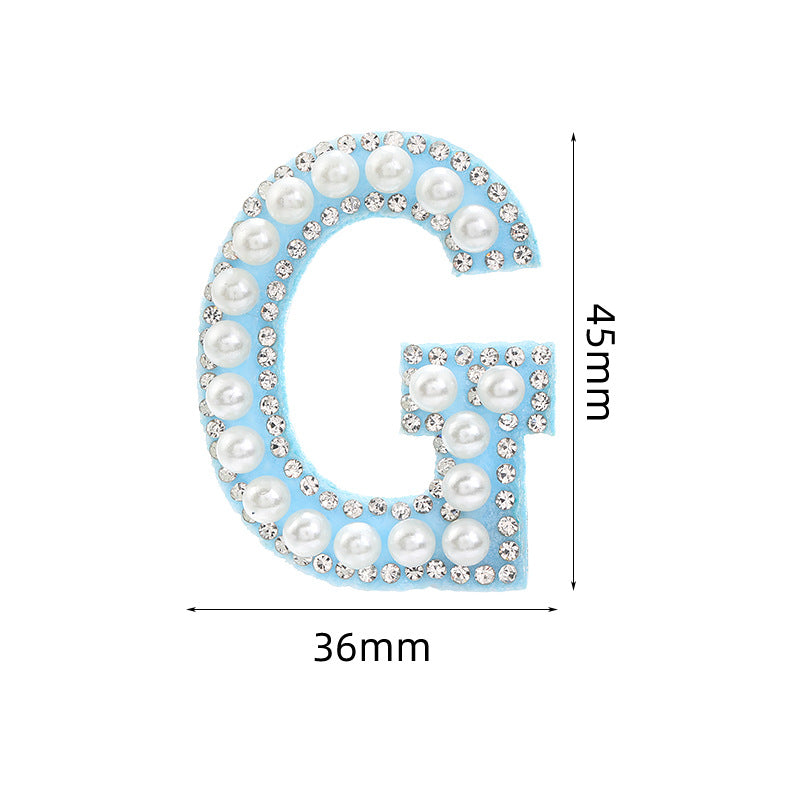 Hot Heat Patch Stickers with 26 English Letters Stickers DIY Accessories Clothing and Hat Accessories Blue Non-Woven Fabric Stickers
