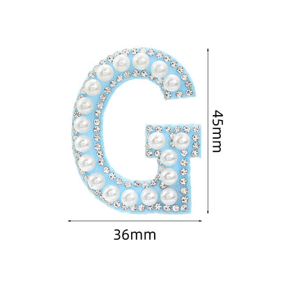Hot Heat Patch Stickers with 26 English Letters Stickers DIY Accessories Clothing and Hat Accessories Blue Non-Woven Fabric Stickers