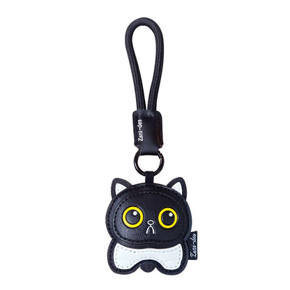 Creative PU Leather Cat Keychain Pendant Cute Couple Car Keychain School Bag Doll Small Pendant Wholesale