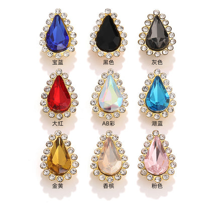 Colorful pointed waterdrop sunflower edged flower plate diamonds double-layer hand-sewn glass diamonds - clothing, hair accessories, DIY accessories