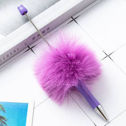 DIY Plastic Ballpoint Pen - Creative Handmade Plush Cartoon Hairball Pen Wholesale