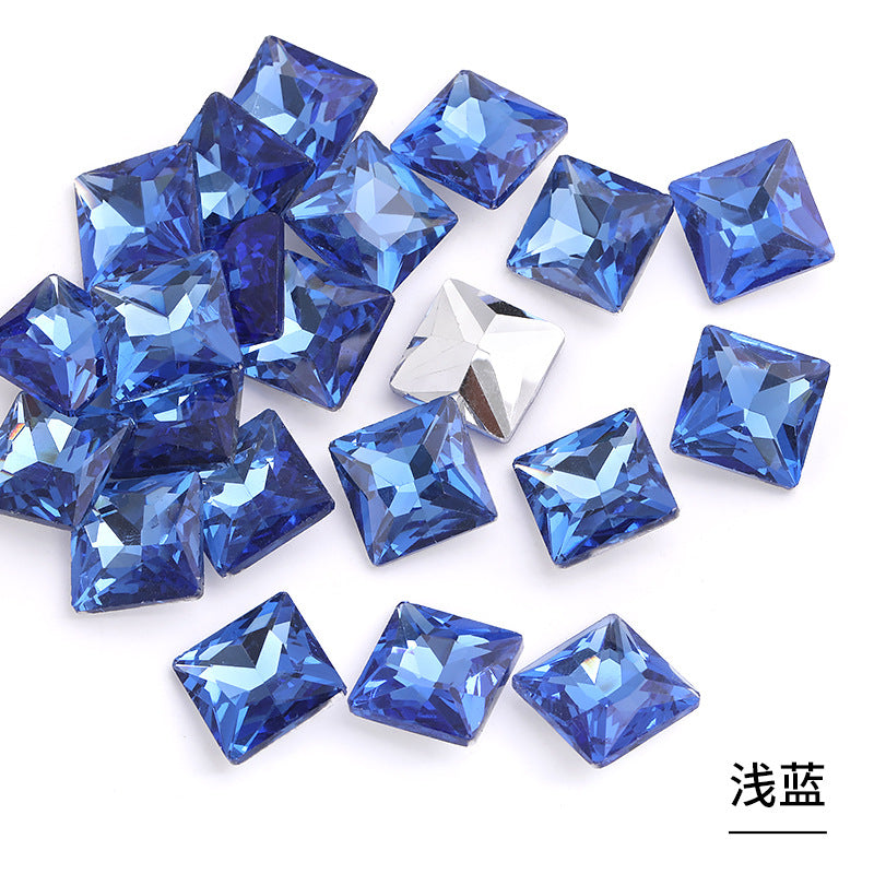 Square special-shaped diamonds, real silver-plated bottoms, bags, hair clips, accessories, shoes, clothing, accessories, pointed bottoms, square diamonds