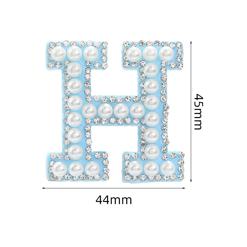 Hot Heat Patch Stickers with 26 English Letters Stickers DIY Accessories Clothing and Hat Accessories Blue Non-Woven Fabric Stickers