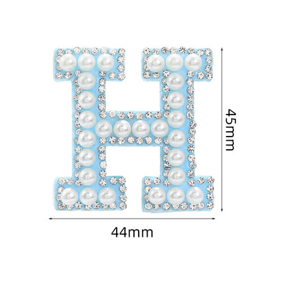 Hot Heat Patch Stickers with 26 English Letters Stickers DIY Accessories Clothing and Hat Accessories Blue Non-Woven Fabric Stickers