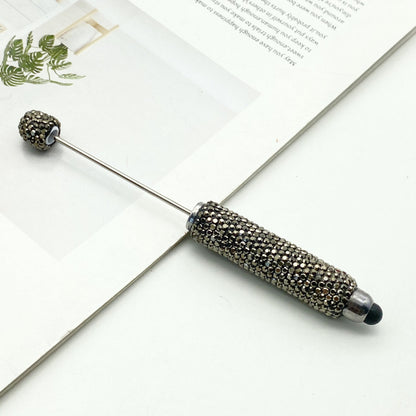 DIY touch screen full diamond ballpoint pen multi-function capacitive stylus cute pen ins solid color rhinestone touch screen pen in stock