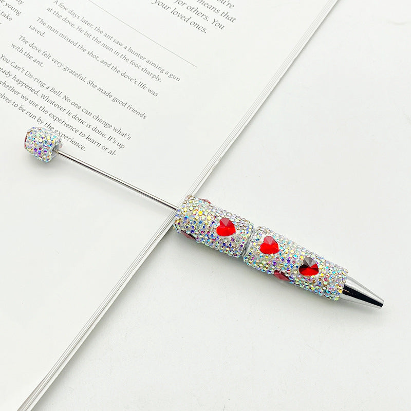 Love full diamond ballpoint pen creative DIY beading handmade diamond inlaid ballpoint pen educational student stationery spot wholesale