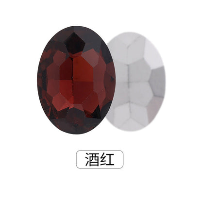 Oval Pointed Bottom Diamond Rhinestones - Crystal Glass Hair Accessories Wedding Dress Decoration