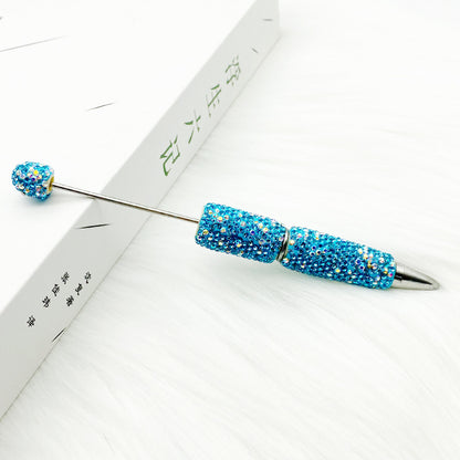 AB full diamond ballpoint pen diy cross-border creative beaded ballpoint pen cap with diamond heavy industry gift pen spot wholesale