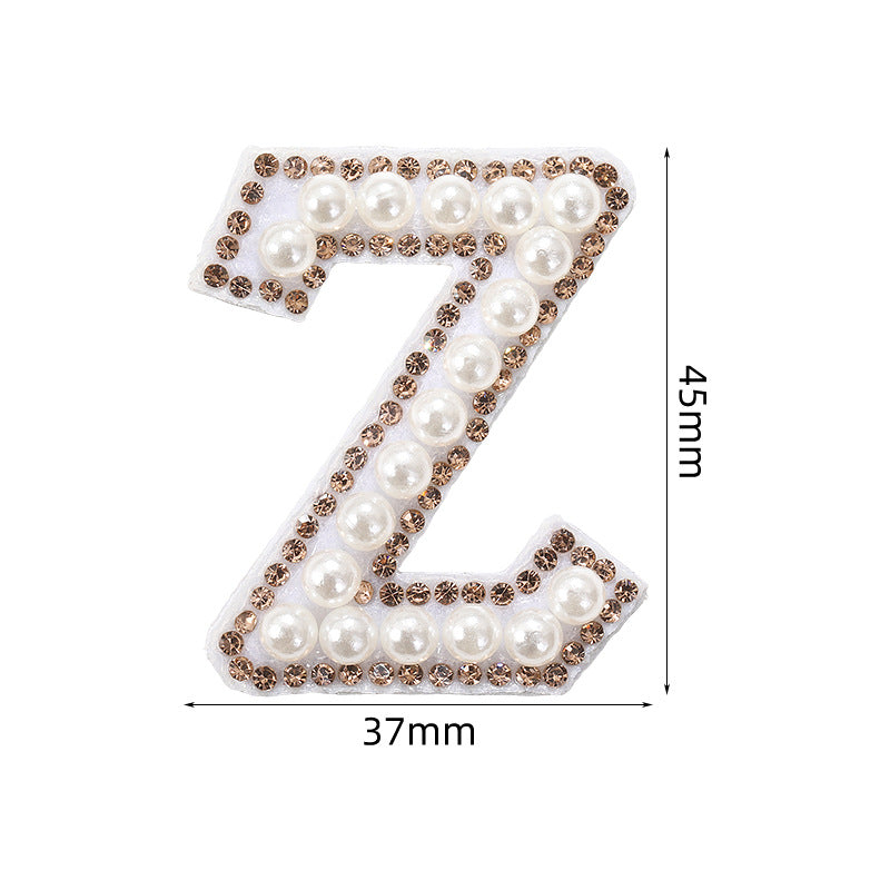 Crystal yellow diamond 26-letter fabric patch set, hot-hot stamped colored letter patch for clothing bags, diamond patches