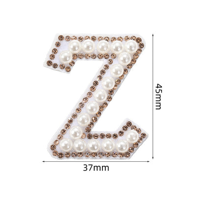 Crystal yellow diamond 26-letter fabric patch set, hot-hot stamped colored letter patch for clothing bags, diamond patches