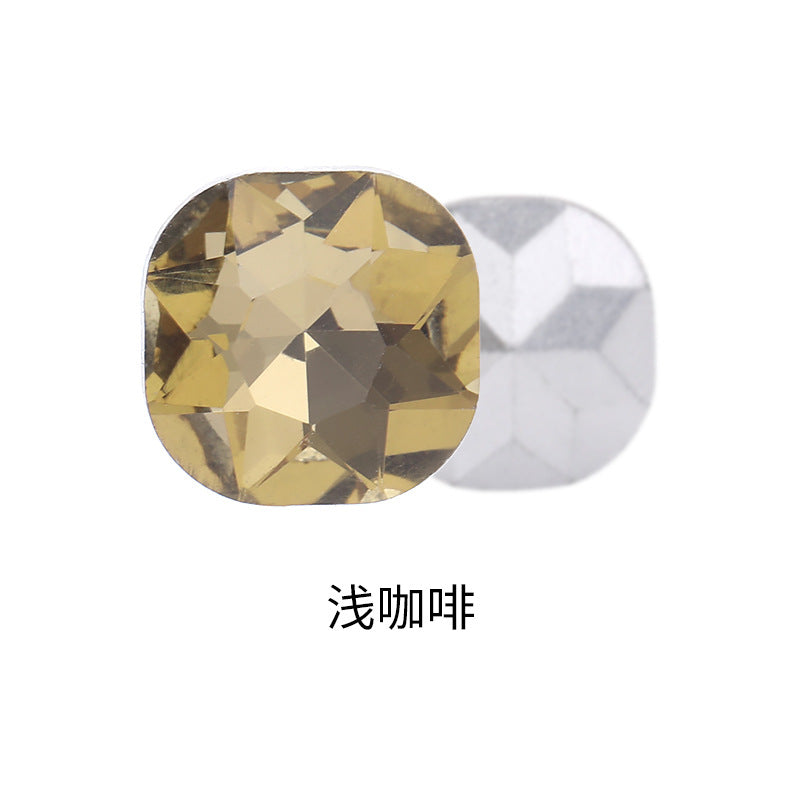 Fat square pointed sole special-shaped diamond earrings, nail art diamond accessories, shoes, bags, clothing, crystal accessories, pointed sole fat square diamonds