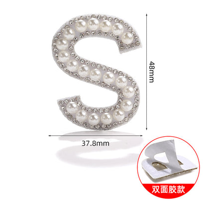 26 English letter patches, pearl adhesive backing tape, DIY double-sided decorative decoration, peel-off self-adhesive patch stickers