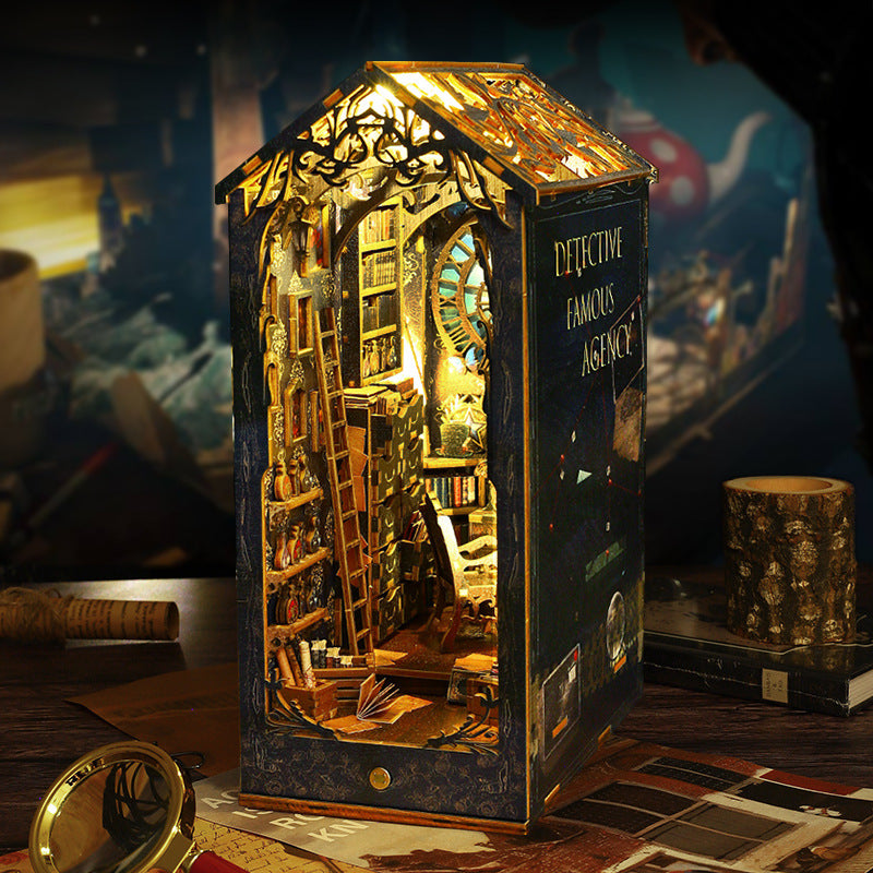 Jiate DIY Cottage SL07-A Detective Famous Society Wooden Hand-assembled Miniature Landscape Model Ornament Birthday Gift