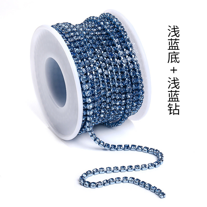 Cross-border explosive SS12 electrophoretic rhinestone claw chain, colorful diamond chain, intensive mobile phone case, luggage, clothing, accessories, diamond chain