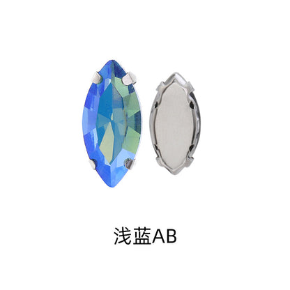 Navette Crystal Square Claw Rhinestones - Thickened Bottom Hand-Sewn Shoes Luggage Clothing Accessories