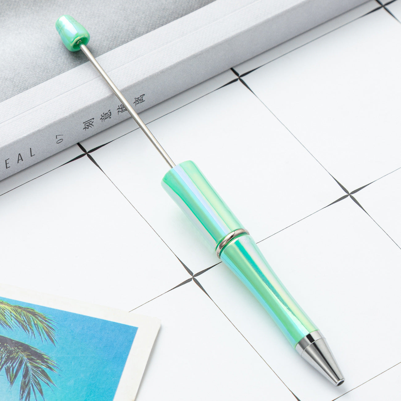 DIY Ballpoint Pen - Wholesale Plastic Printable Logo UV Gradient Beaded Pen