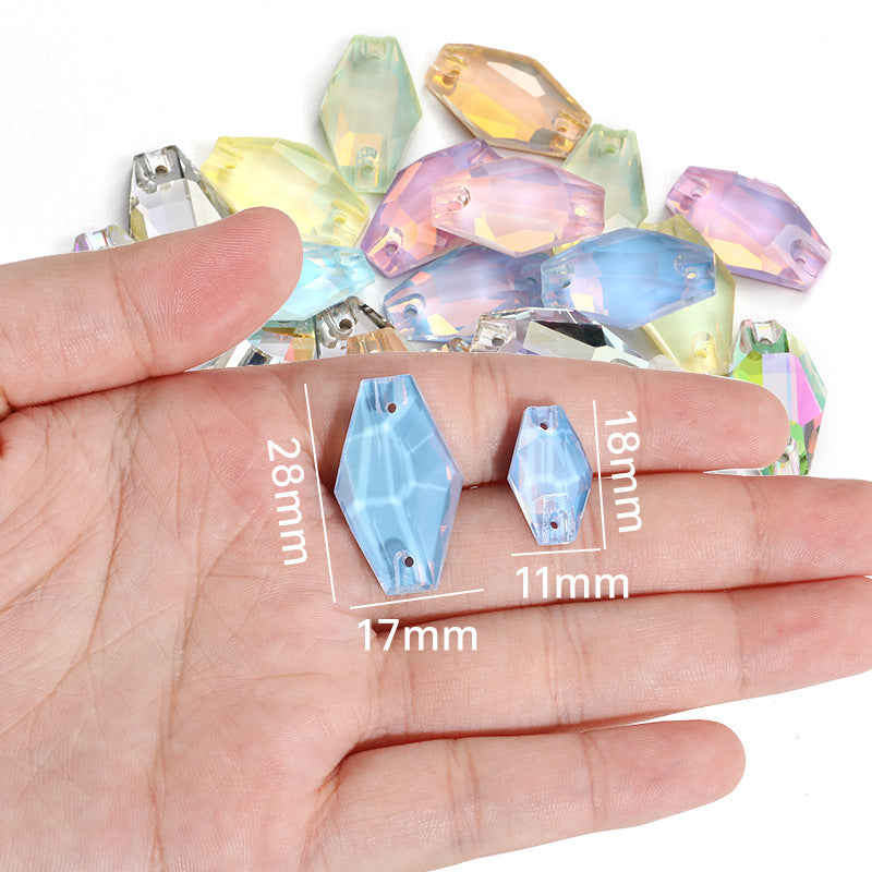 Factory wholesale flat buckle flat bottom hand-stitched rhinestone vase crystal stone ultra-glitter scratch-free packaging glass diamond