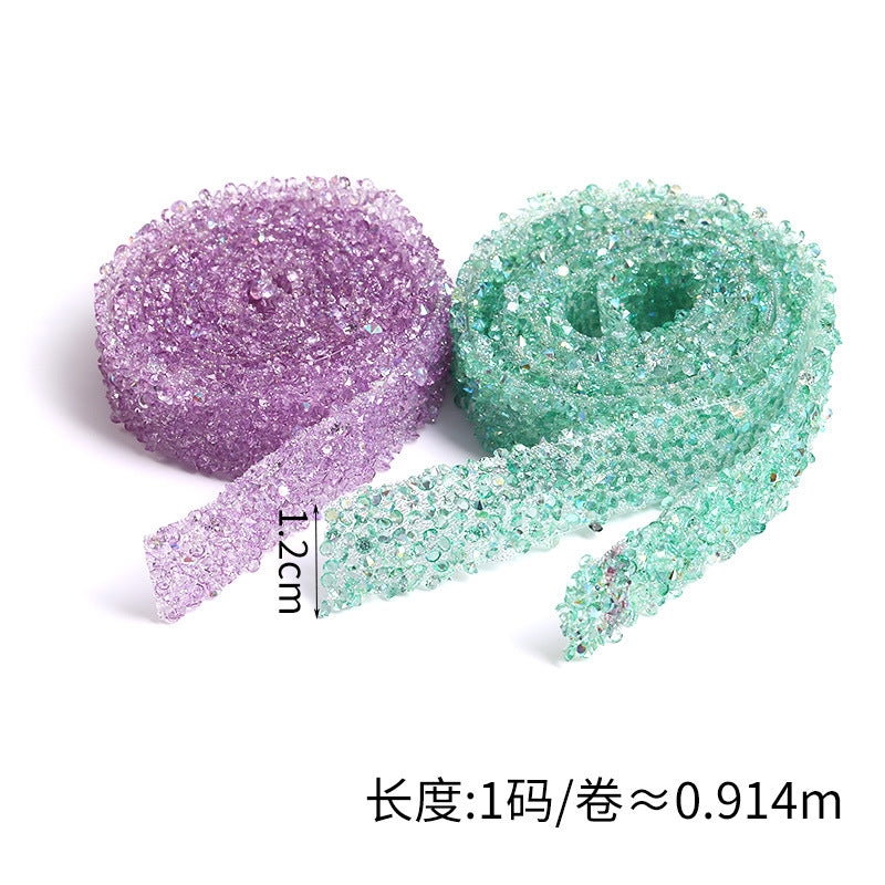 One size per pack, resin rhinestones with double-sided tape, self-adhesive handmade shoebags, crystal rhinestone stickers, clothing accessories, lace fabric