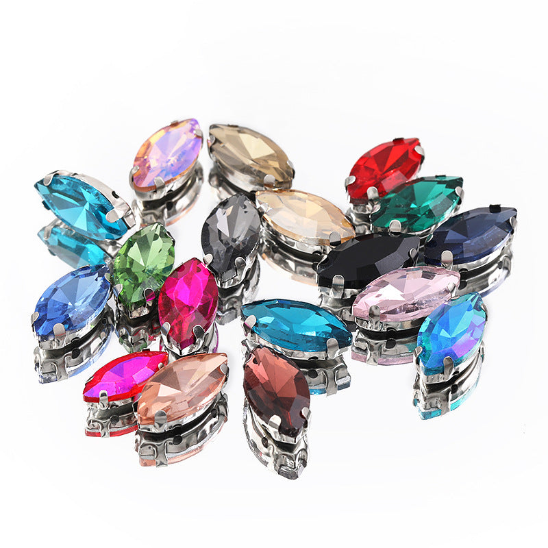 Navette Crystal Square Claw Rhinestones - Thickened Bottom Hand-Sewn Shoes Luggage Clothing Accessories