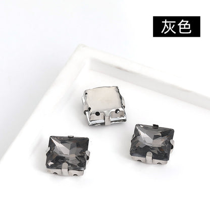 Square claw drill perforated hand sewing rhinestone wedding dress accessories handmade material accessories square claw drill