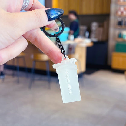 Creative sports fitness mini water bottle key chain school bag small pendant car key chain bag pendant small gift