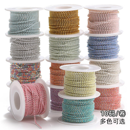 Factory supply pearl claw chain AB color chain 2mm dense claw chain DIY phone case diamond chain handmade material accessories