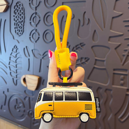 Creative PU Leather Transportation Keychain Pendant Cute Couple Bag Keychain Pendant Small Gift Wholesale