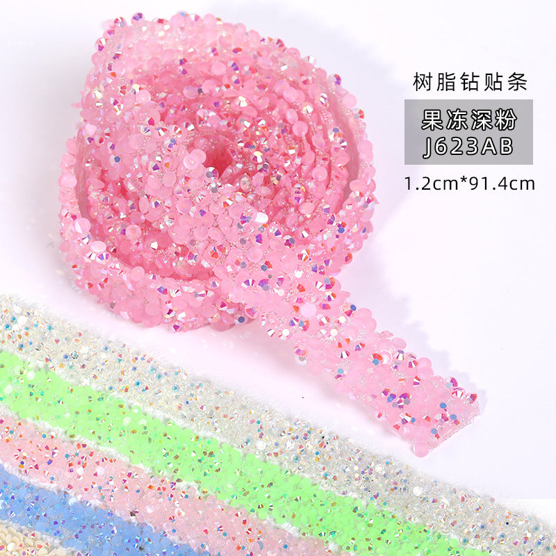 Resin Diamond Rhinestone Strips - Tear-Off Ready-to-Paste Sequins Hot Diamond Shoes Clothing Accessories and DIY crafty