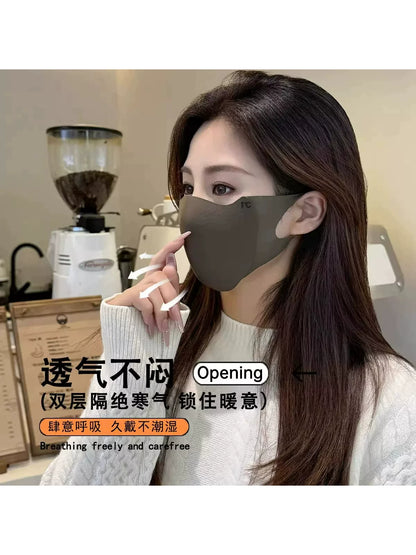 The new autumn and winter Maillard warm mask is cold-proof, breathable, dustproof, windproof, washable, three-dimensional cycling for men and women