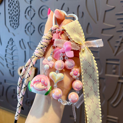 Creative DIY Cute Grain Fruit Bracelet Keychain Pendant Female Cute Couple Car Keychain Bag Trinkets