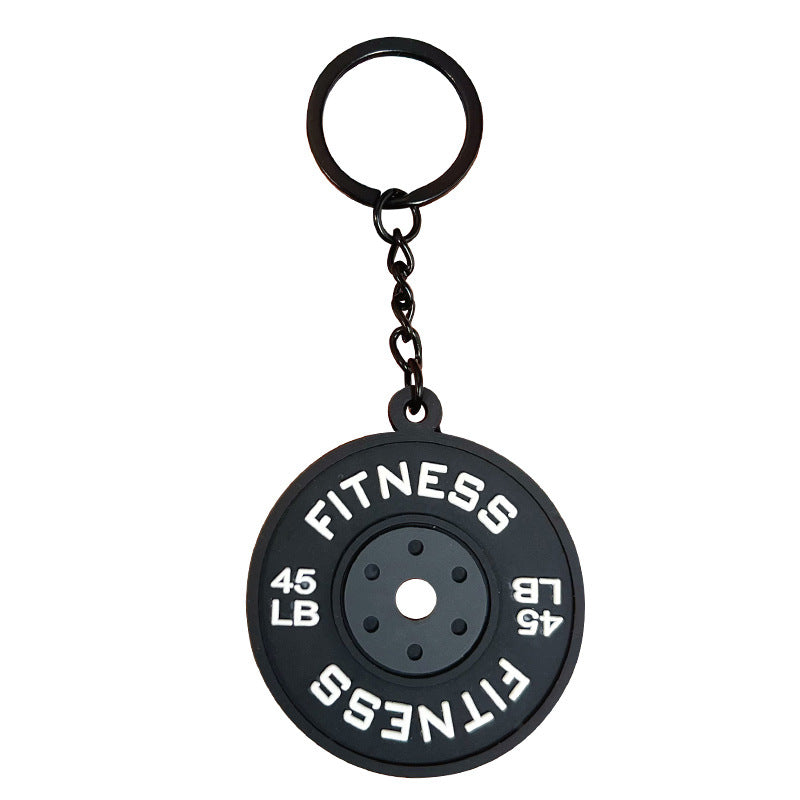 Creative Mini Fitness Barbell Piece Keychain Pendant Couple Car Bag Keychain Sports Small Pendant Wholesale