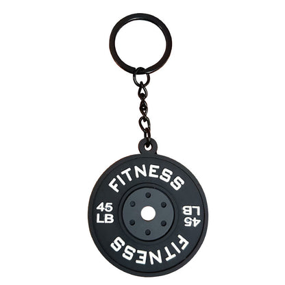 Creative Mini Fitness Barbell Piece Keychain Pendant Couple Car Bag Keychain Sports Small Pendant Wholesale