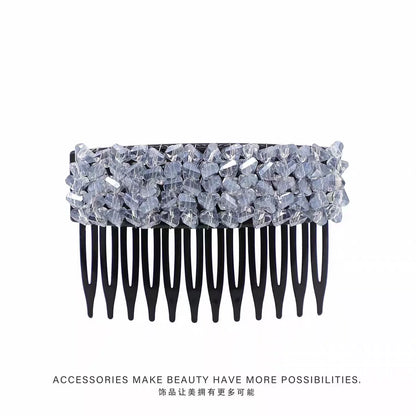 Elegant light luxury rhinestone hair comb, high-end inverted comb hair accessory, new style of bangs and loose hair organizer, side hair clip