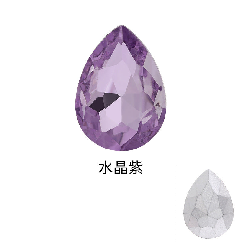 Drop Shape Diamond, Real Silver Plated Bottom Glass, Rhinestone Luggage, Hair Accessories, Accessories, Culet Drop Diamond