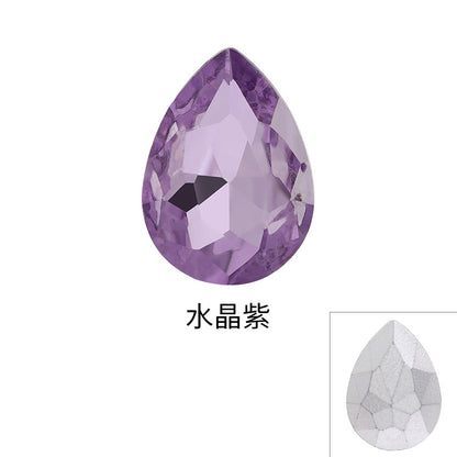Drop Shape Diamond, Real Silver Plated Bottom Glass, Rhinestone Luggage, Hair Accessories, Accessories, Culet Drop Diamond