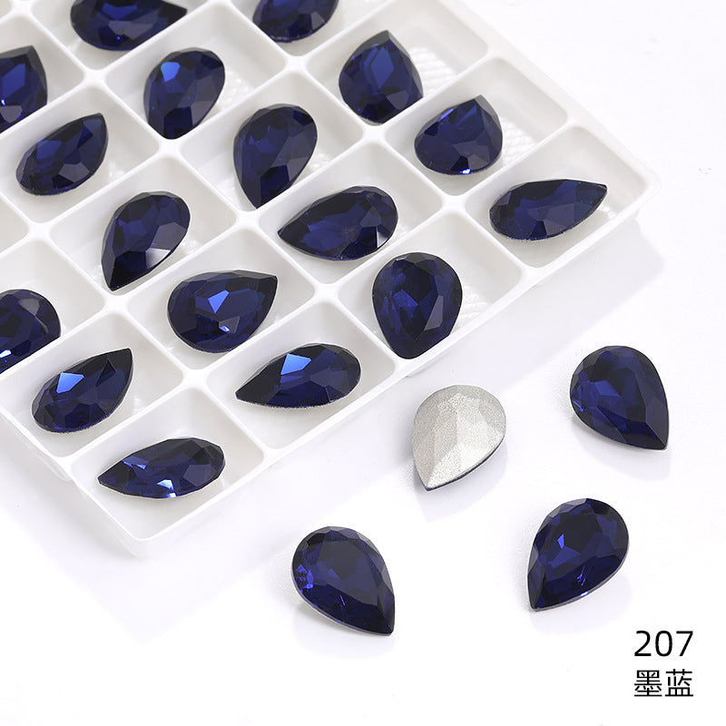 K9 high-end pear-shaped rhinestones, special-shaped rhinestones, real silver-plated base wedding dress accessories, pointed bottom pinkstone rhinestones