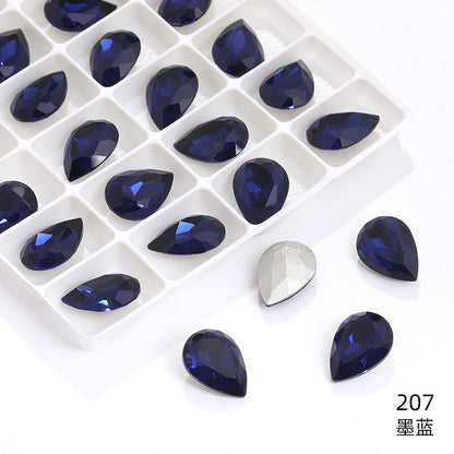 K9 high-end pear-shaped rhinestones, special-shaped rhinestones, real silver-plated base wedding dress accessories, pointed bottom pinkstone rhinestones