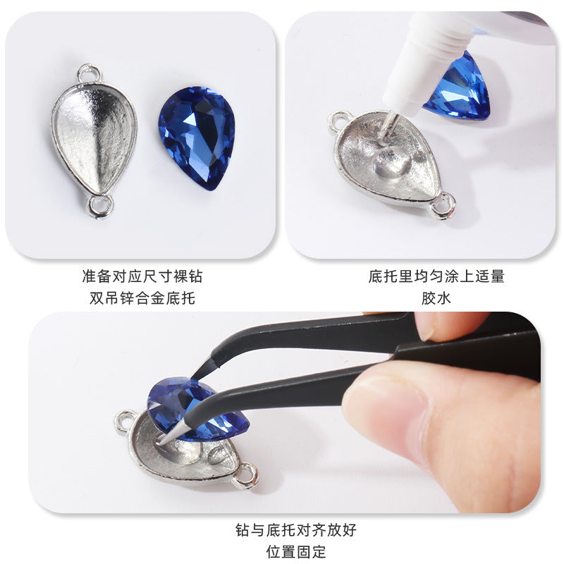Direct supply of waterdrop double pendants, zinc alloy pendants, earrings, bracelets, jewelry accessories, high-value waterdrop double pendants