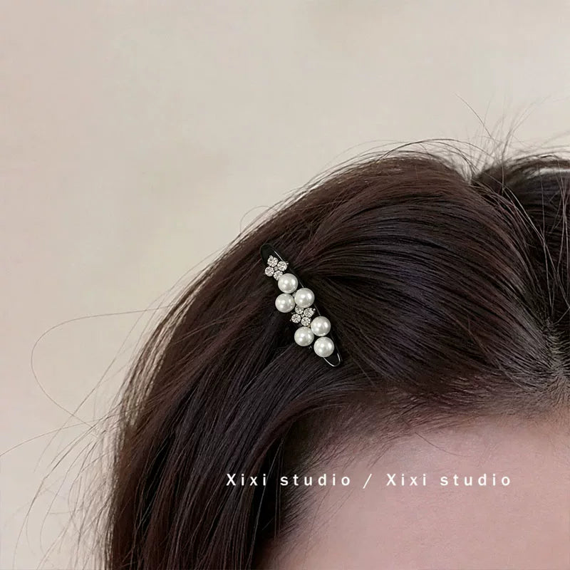 French vintage pearl hair clip, mini duckbill clip, side bangs broken hair clip, delicate side clip, hair clip, new headwear