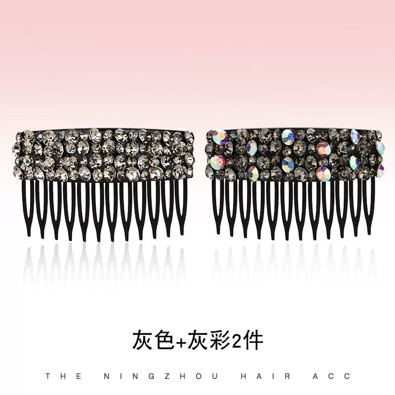 Korean Dongdaemun High-End Rhinestone Hair Comb Inverted Comb for Women, Sophisticated Elegance New Loose Hair Styling Tool Hair Clip