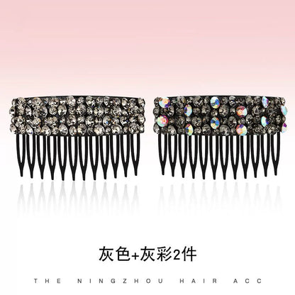 Korean Dongdaemun High-End Rhinestone Hair Comb Inverted Comb for Women, Sophisticated Elegance New Loose Hair Styling Tool Hair Clip