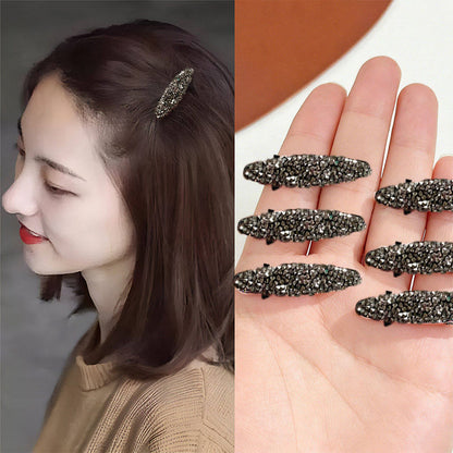 Small bangs clip shredded hairpin side forehead hairpin women's high-end new Korean mini flash diamond hairpin