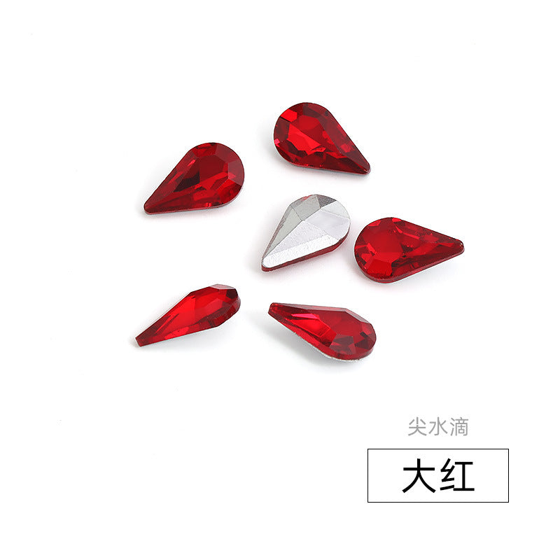 Long Drop Teardrop Diamond Rhinestones - Silver Crystal Luggage Jewelry Nail Art Clothing Hair Accessories