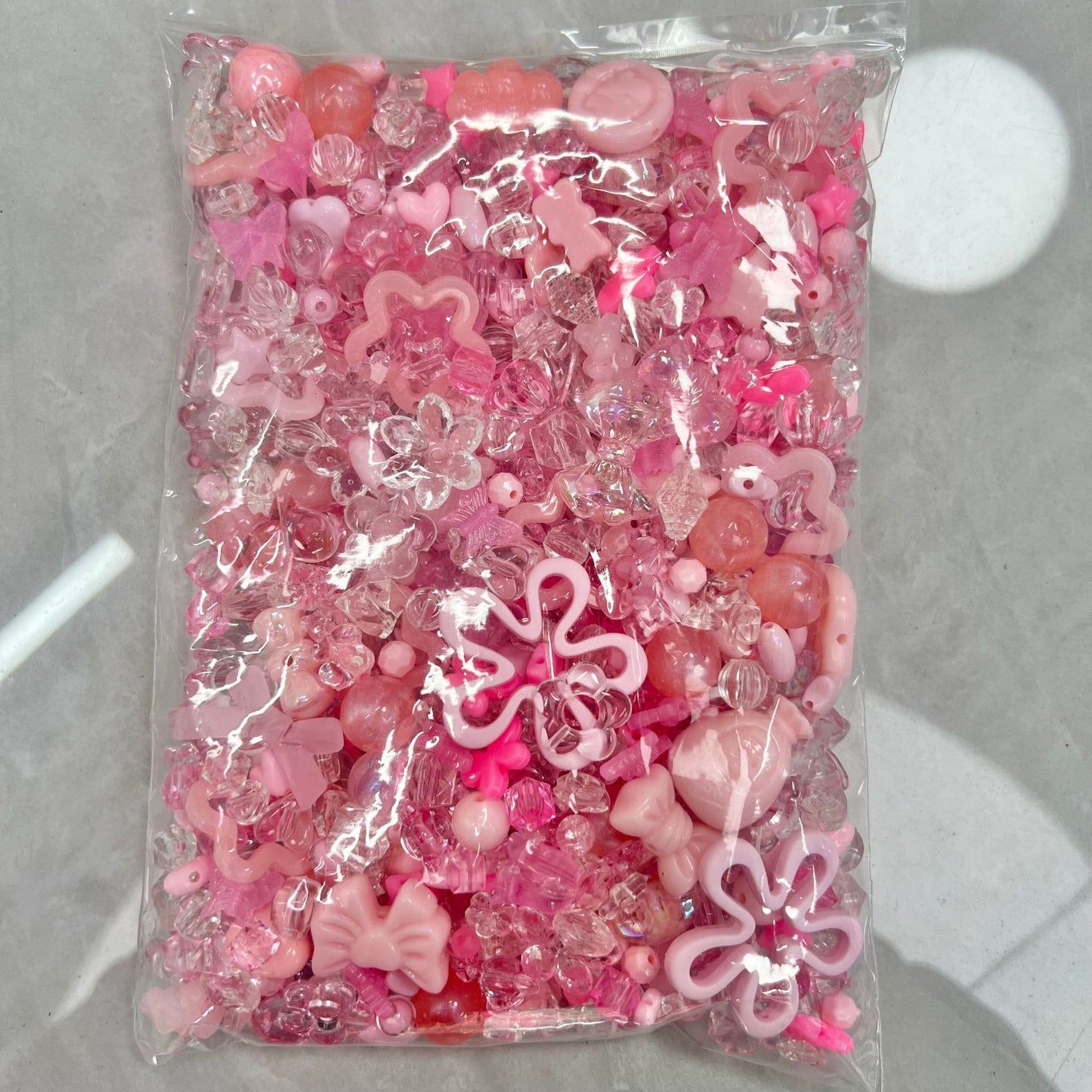 Cute Bow & Flower Acrylic Beads - DIY Mobile Phone Chain Necklace Lanyard Accessories