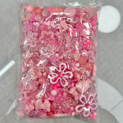 Cute Bow & Flower Acrylic Beads - DIY Mobile Phone Chain Necklace Lanyard Accessories