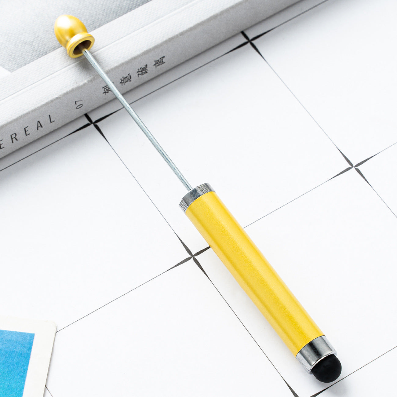 DIY touch screen ballpoint pen plastic beaded ballpoint pen wholesale multicolor cap ballpoint pen