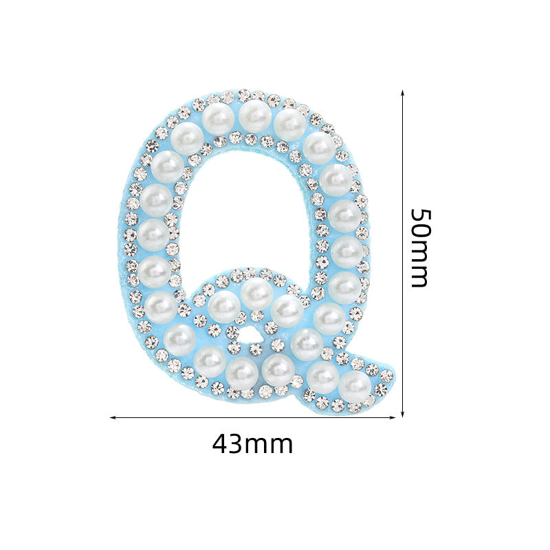 Hot Heat Patch Stickers with 26 English Letters Stickers DIY Accessories Clothing and Hat Accessories Blue Non-Woven Fabric Stickers